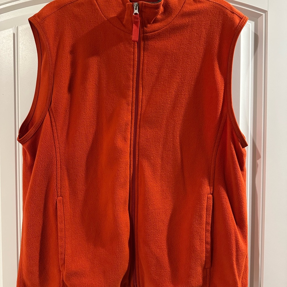 Orange Sleeveless Zip-Up Vest